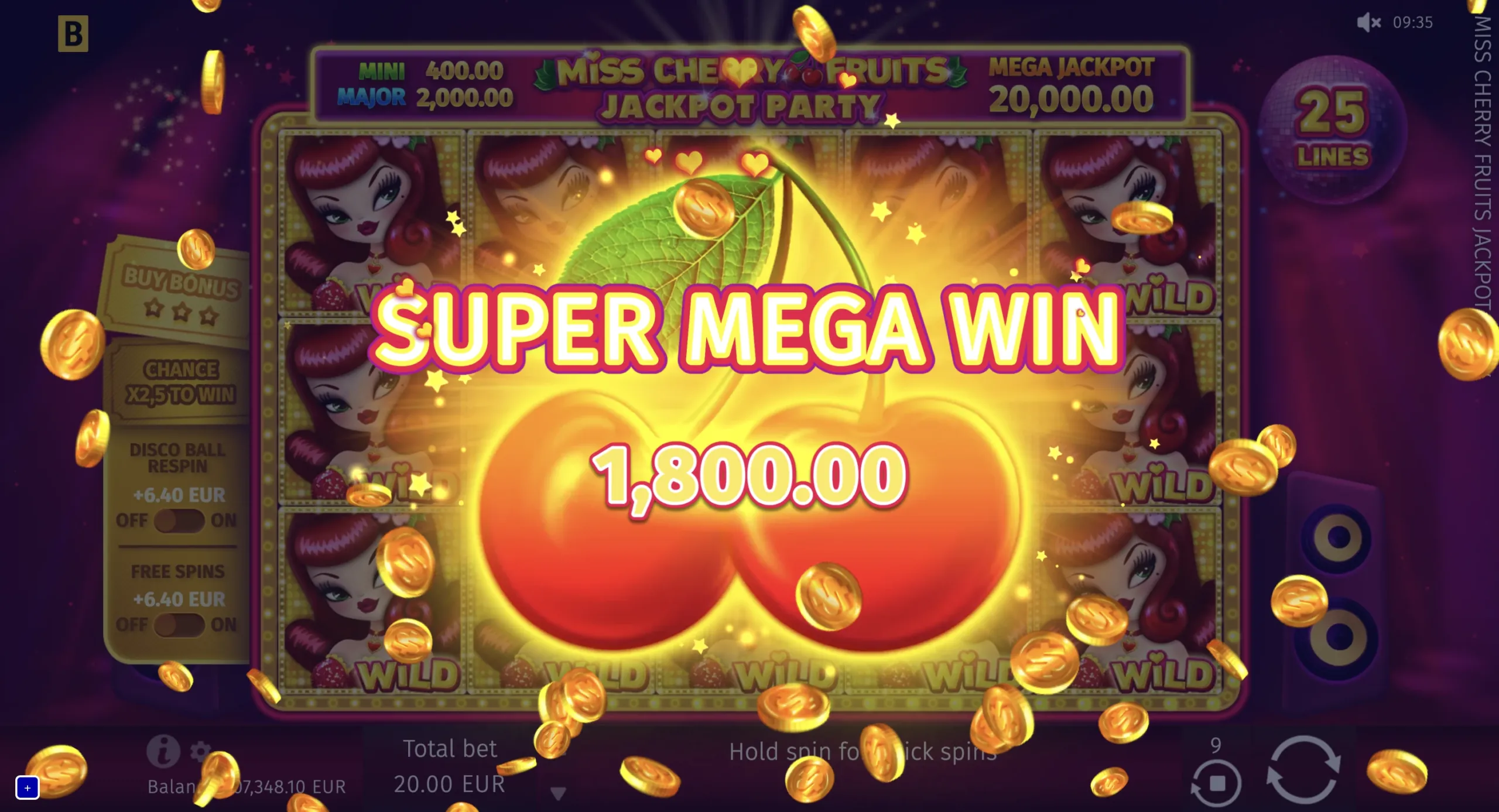 Miss Cherry Fruits Jackpot Party