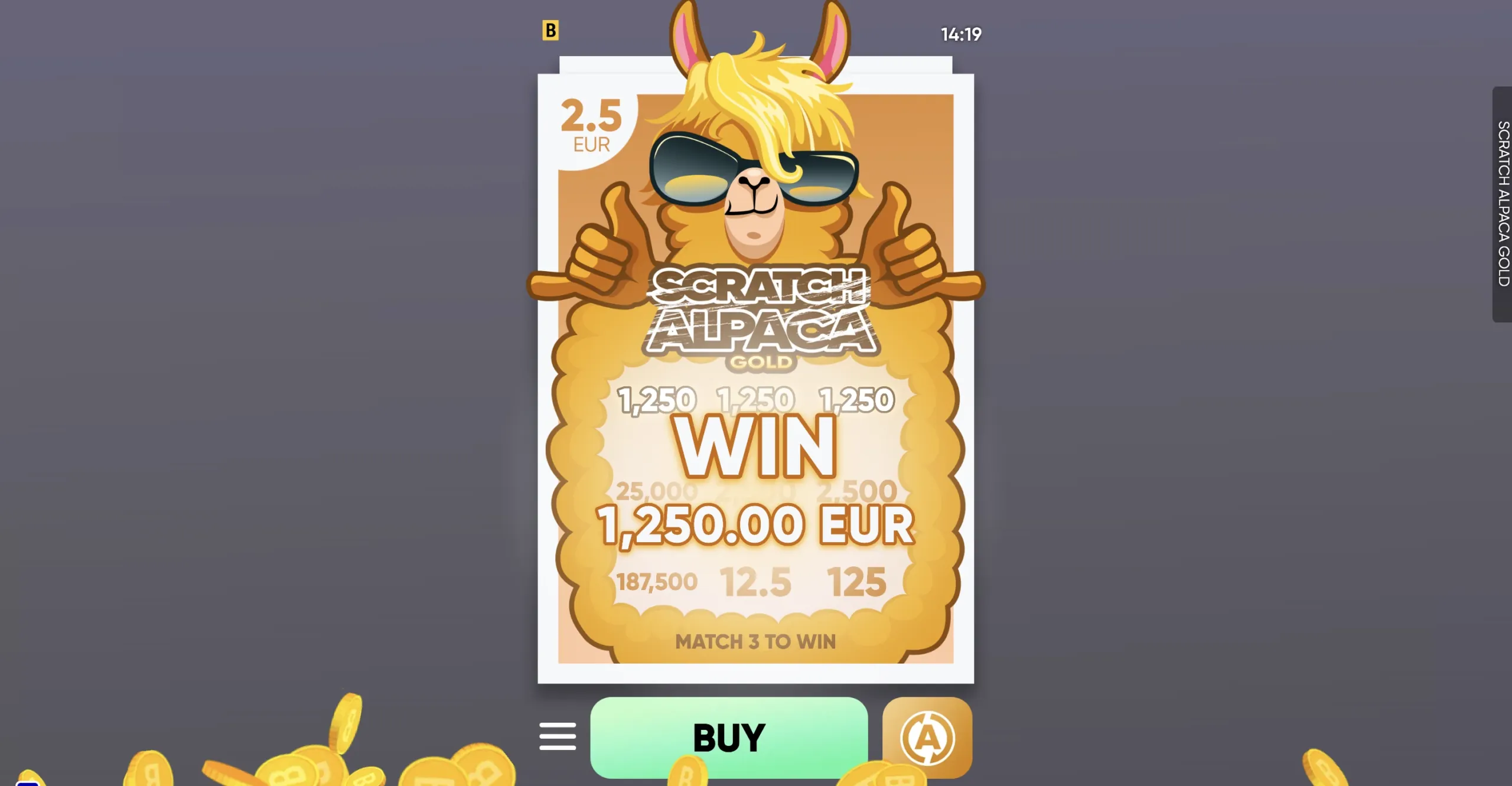 Scratch Alpaca Gold