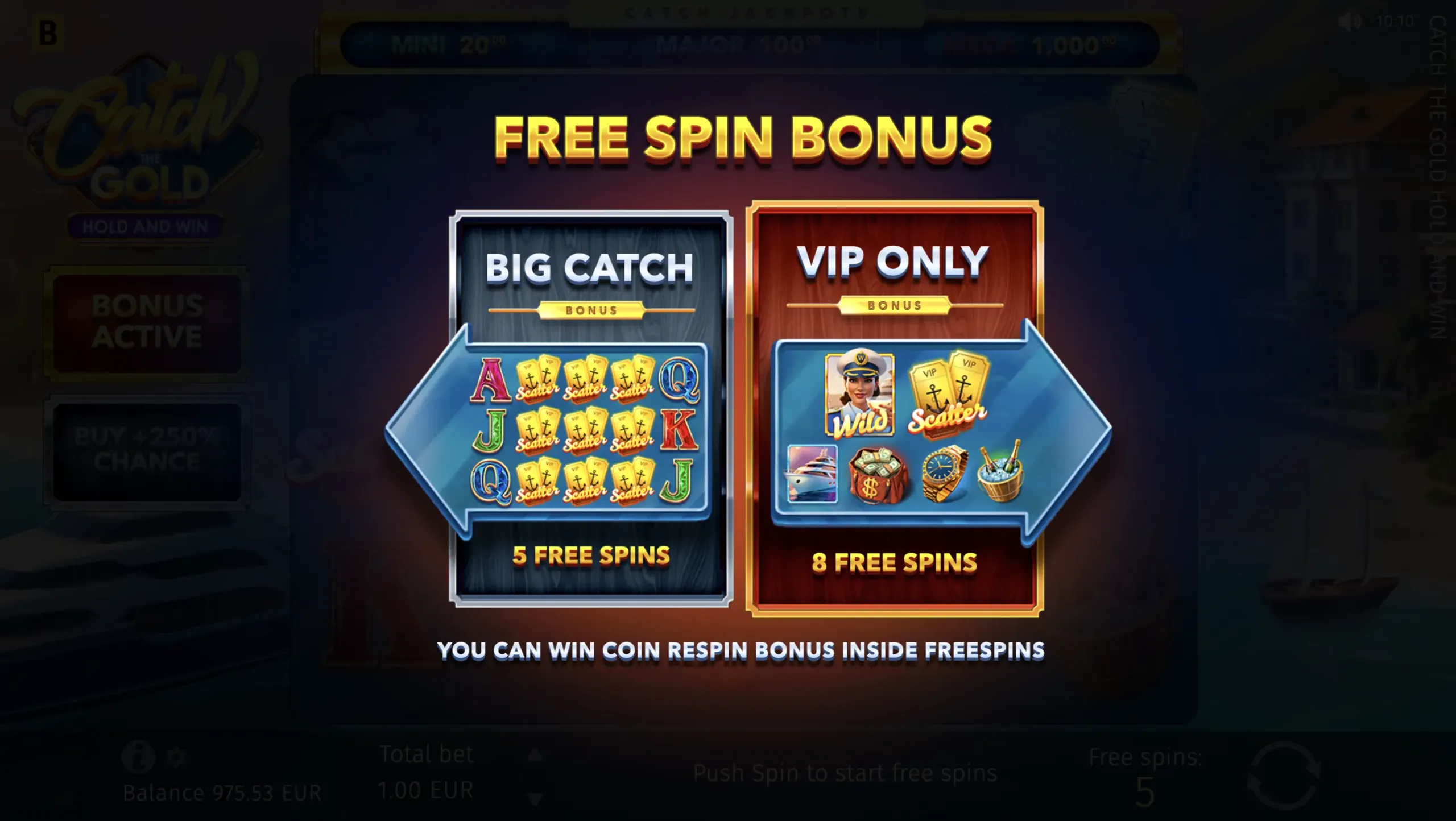 Catch the Gold Hold and Win