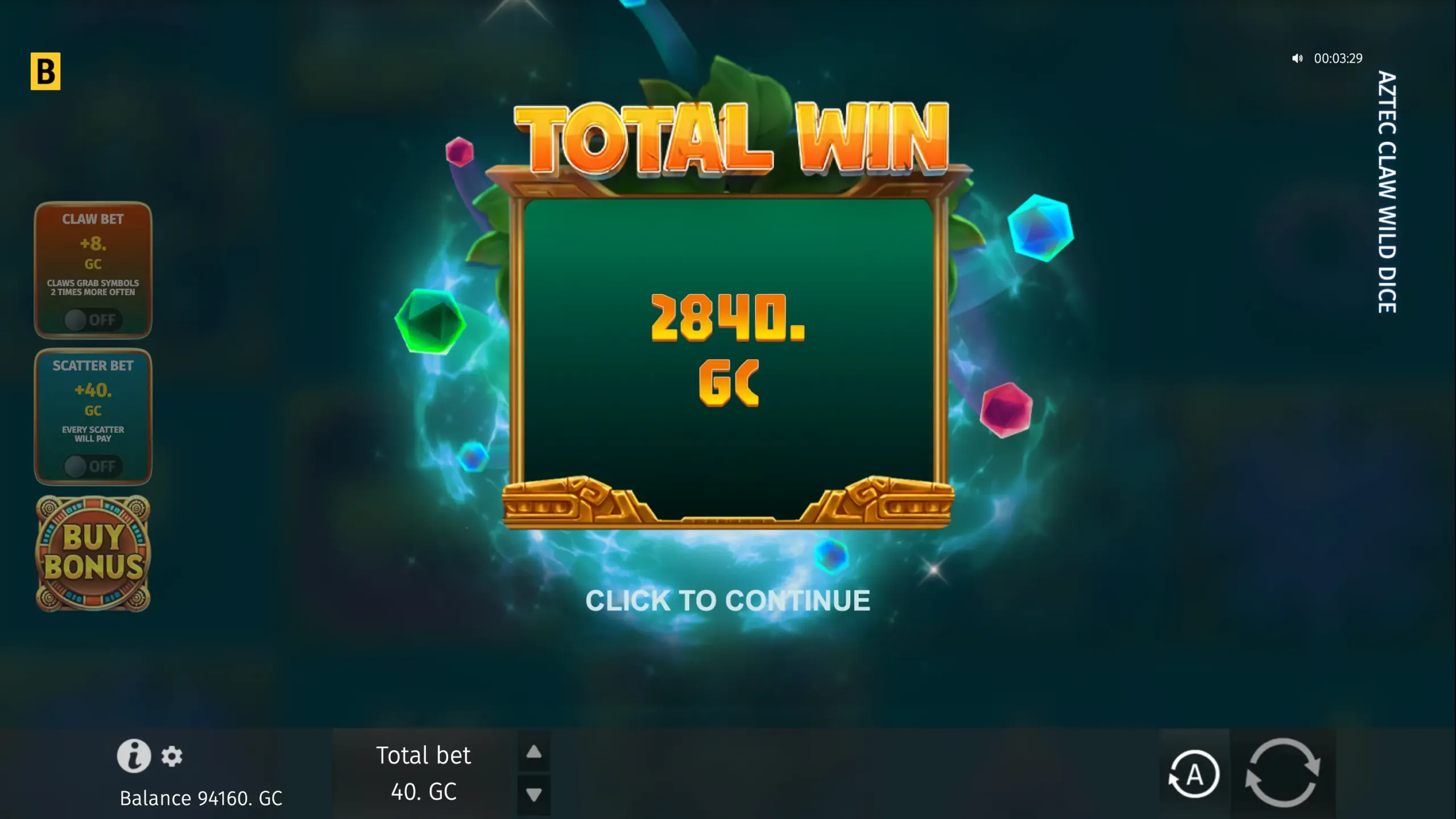 Aztec’s Claw Wild Dice