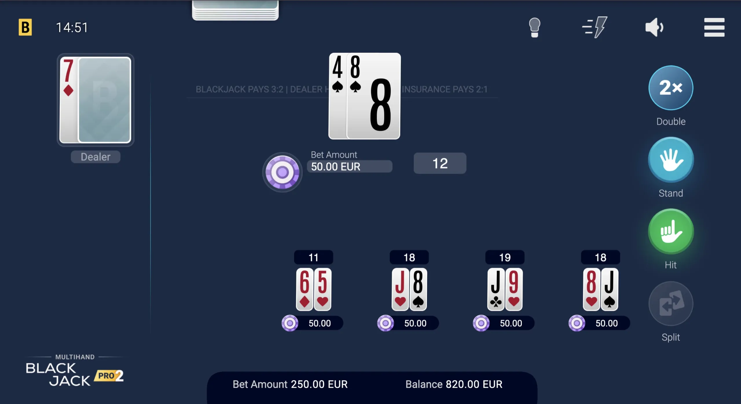 Multihand Blackjack Pro 2