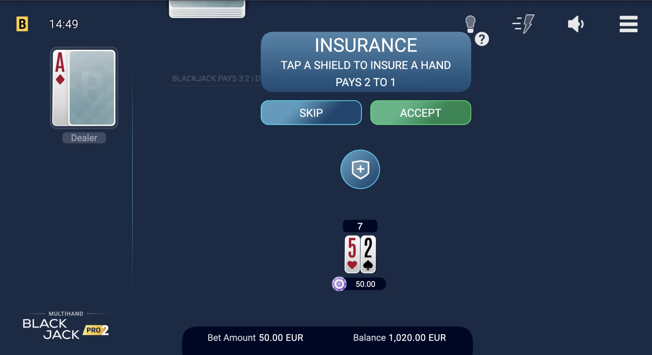 Multihand Blackjack Pro 2