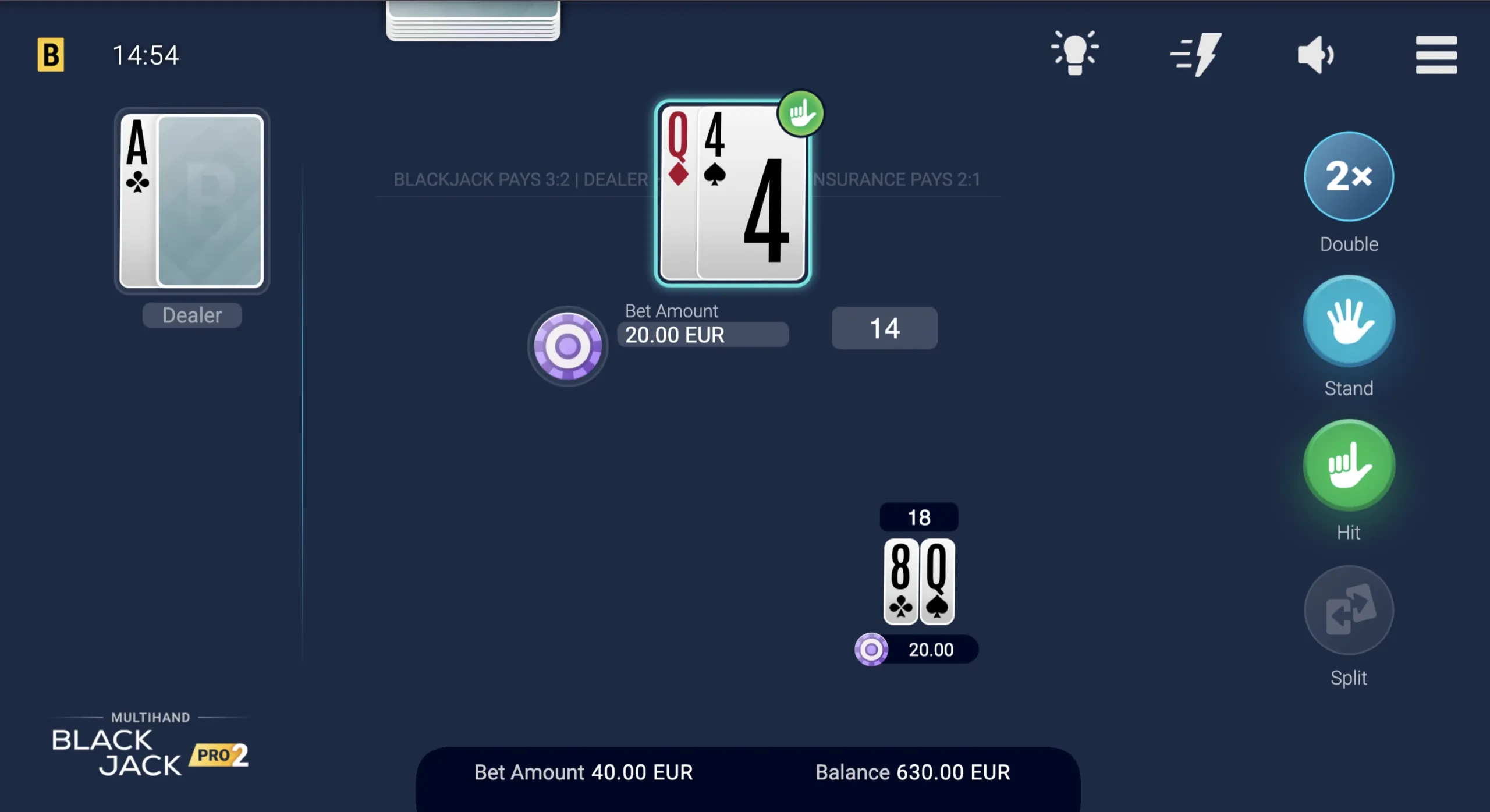 Multihand Blackjack Pro 2