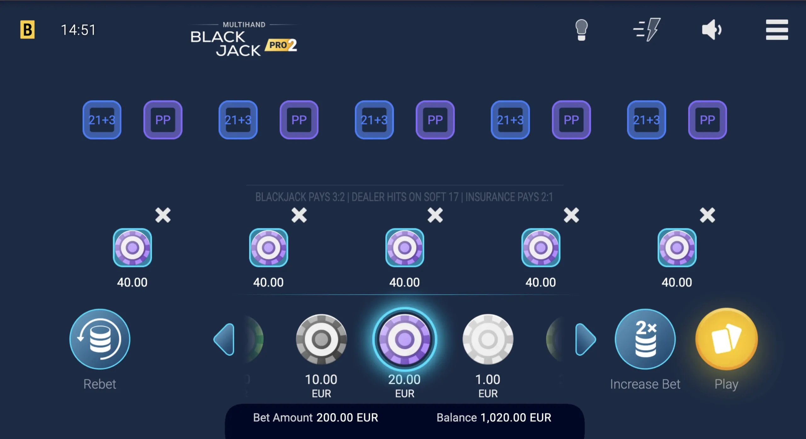 Multihand Blackjack Pro 2