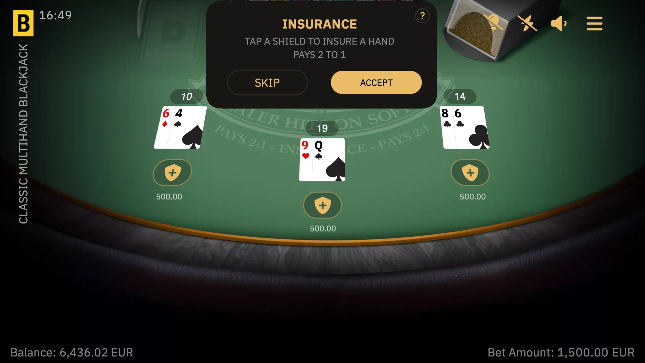 Classic Multihand Blackjack