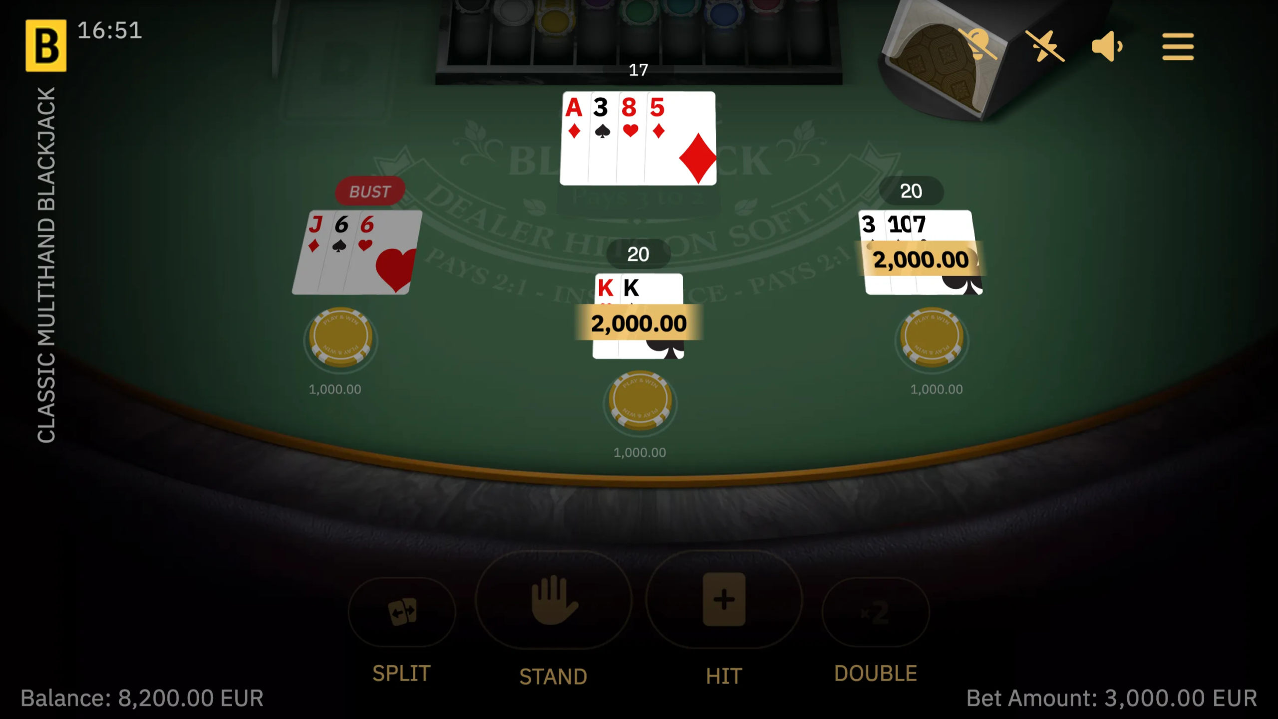 Classic Multihand Blackjack