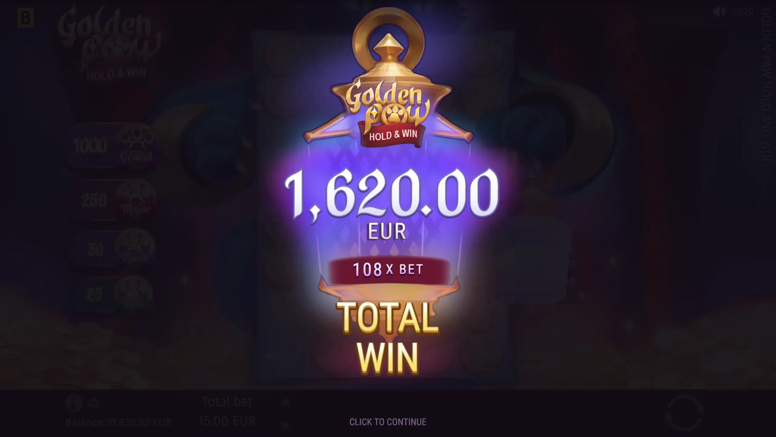 Golden Paw Hold And Win