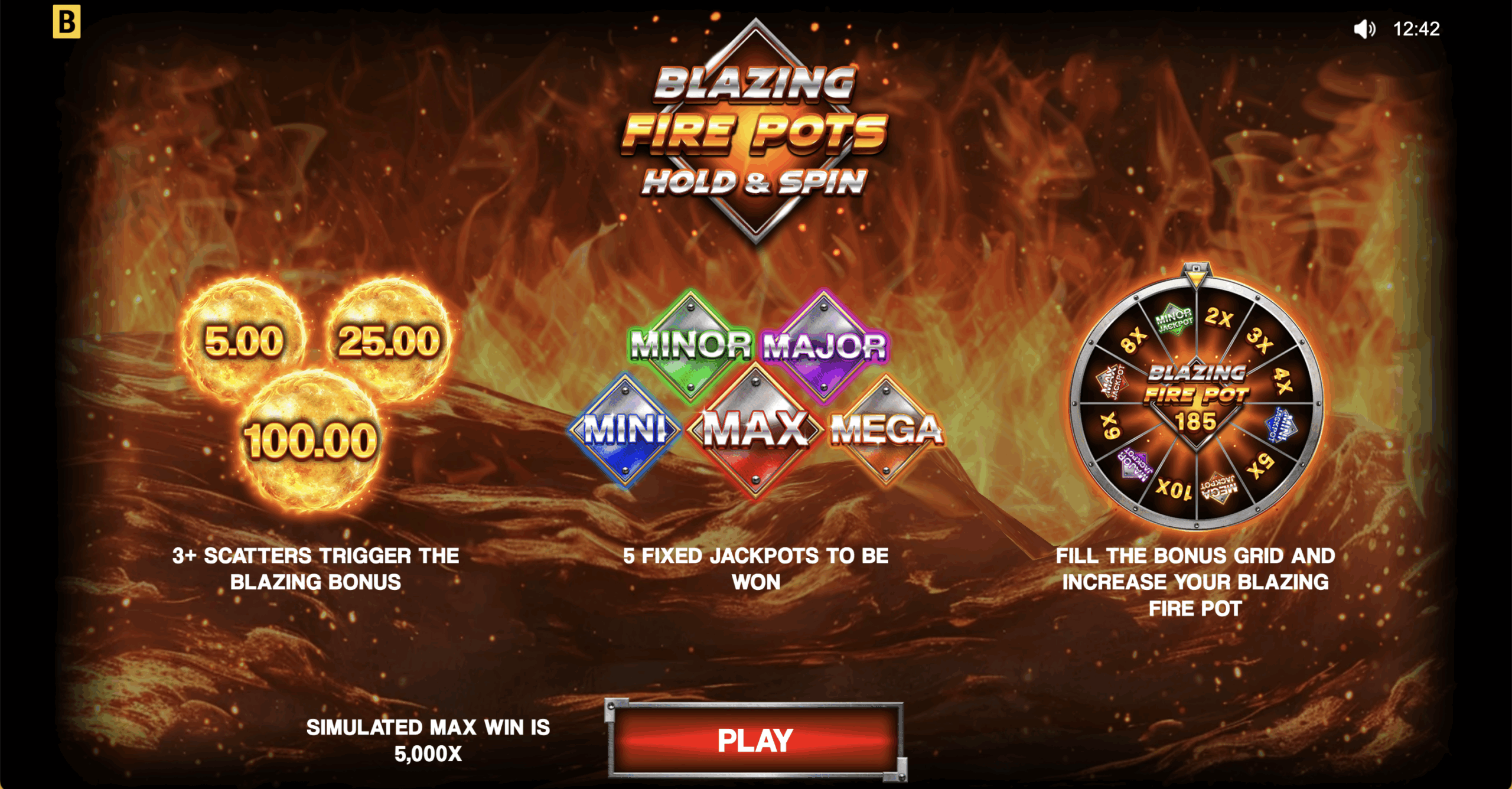 Blazing Fire Pots Hold & Spin