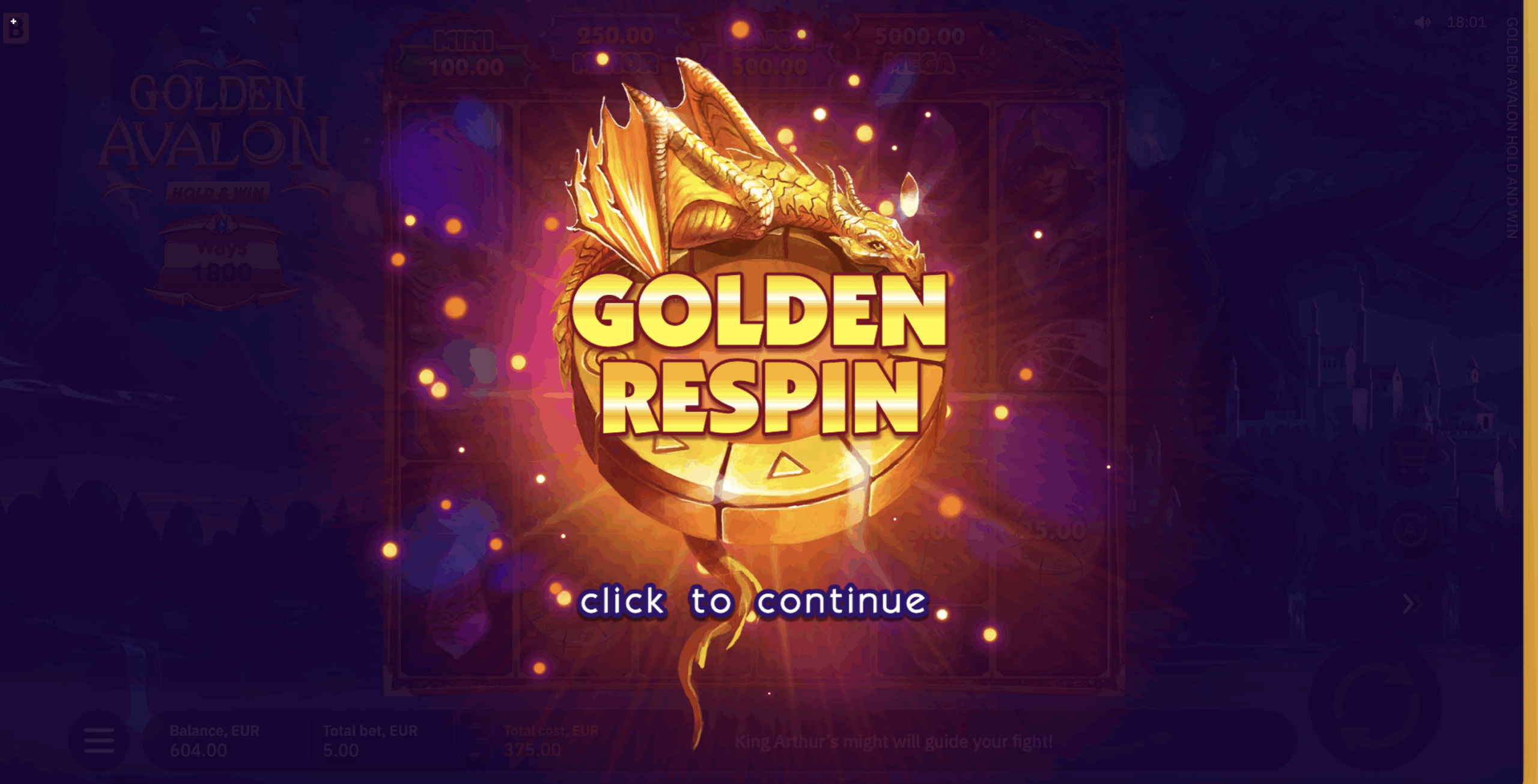Golden Avalon Hold and Win