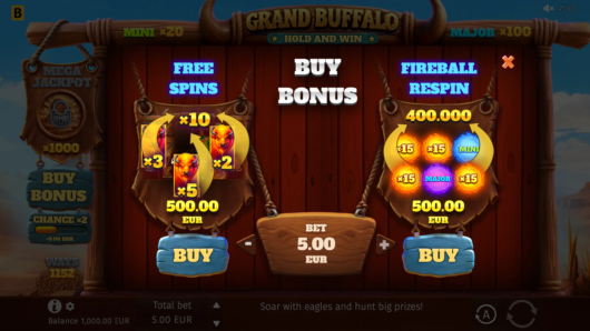 Grand Buffalo Hold and Win