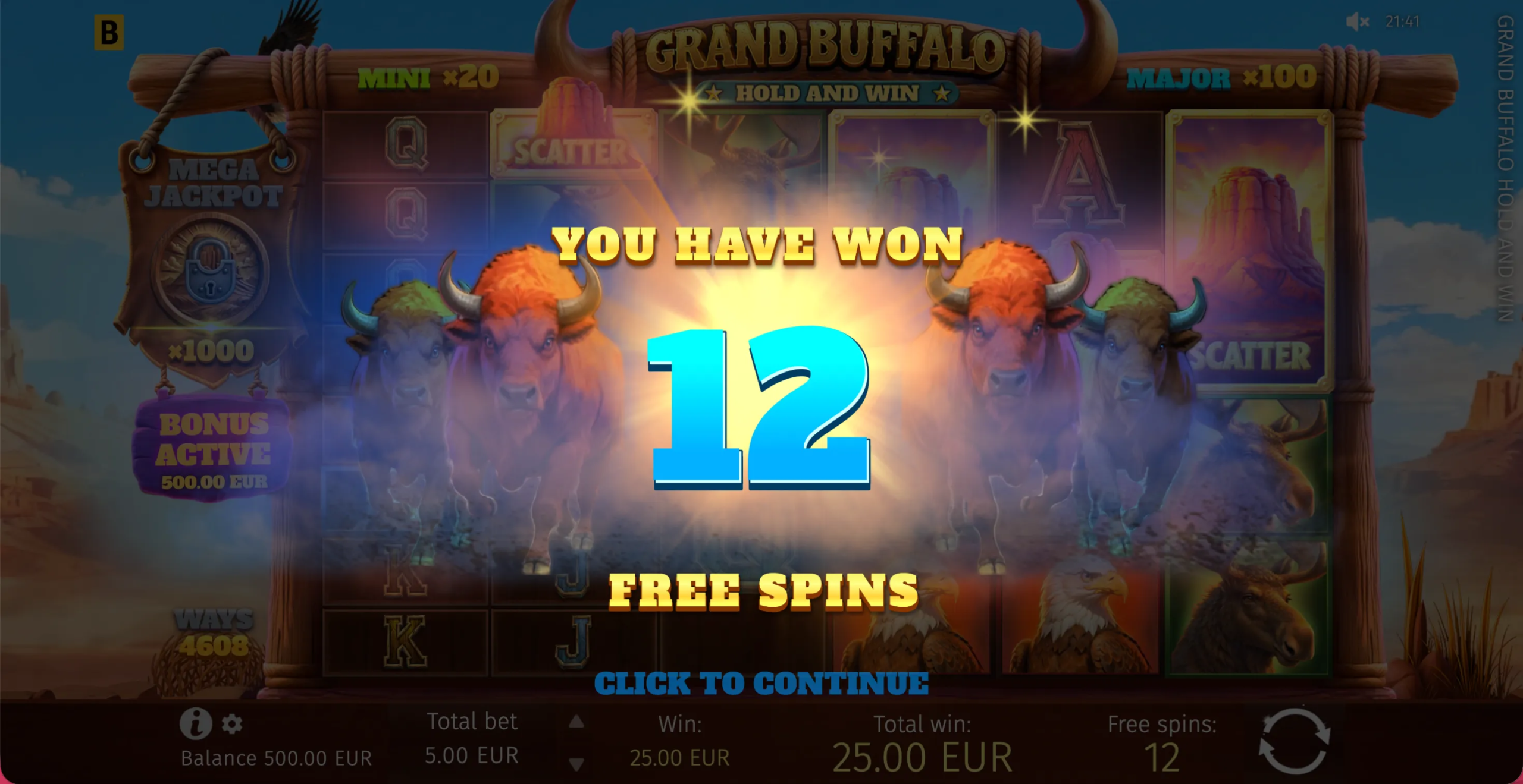 Grand Buffalo Hold and Win