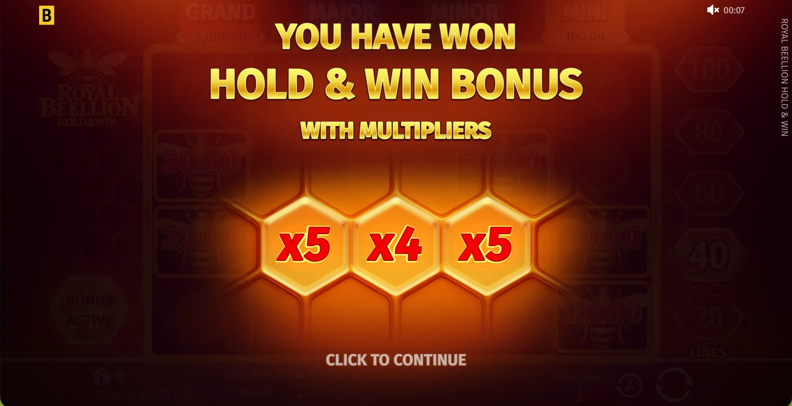 Royal Beellion Hold and Win