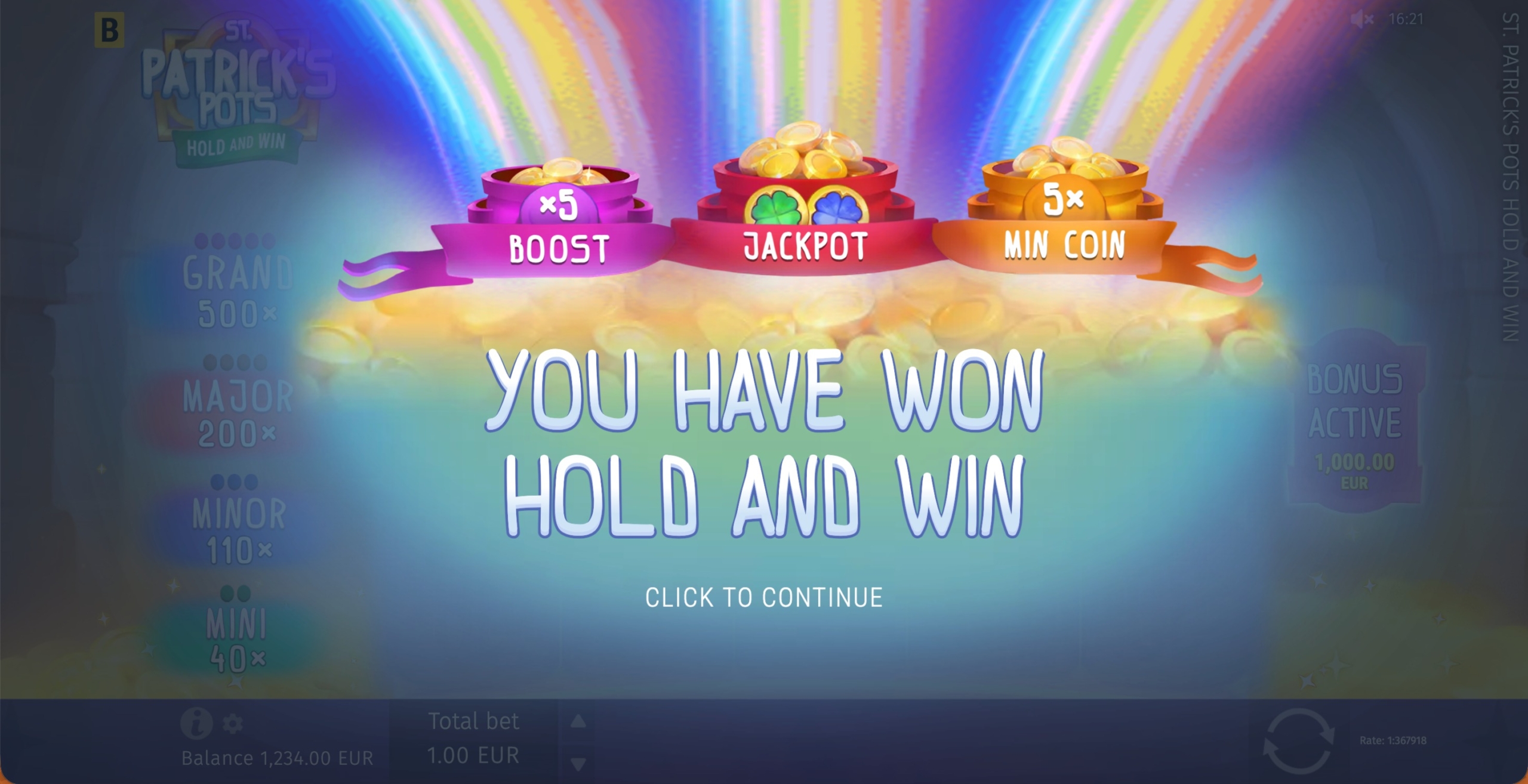 St. Patrick’s Pots Hold and Win