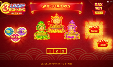 3 Lucky Monkeys Hold & Win