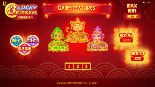 3 Lucky Monkeys Hold & Win