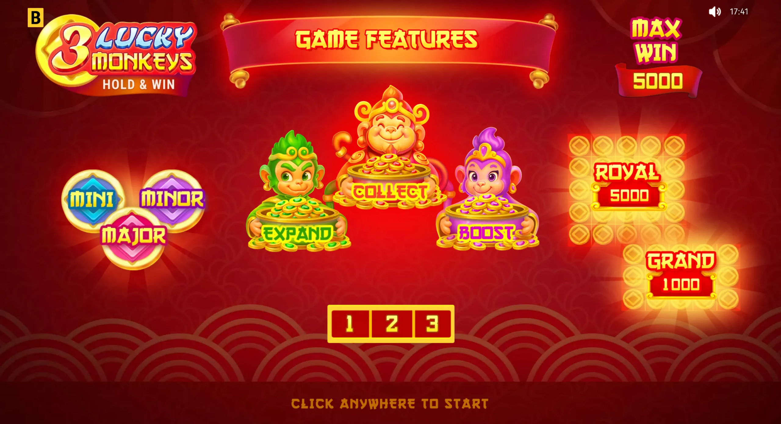 3 Lucky Monkeys Hold & Win