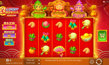 3 Lucky Monkeys Hold & Win
