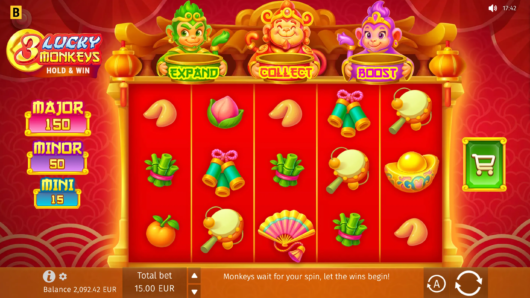 3 Lucky Monkeys Hold & Win