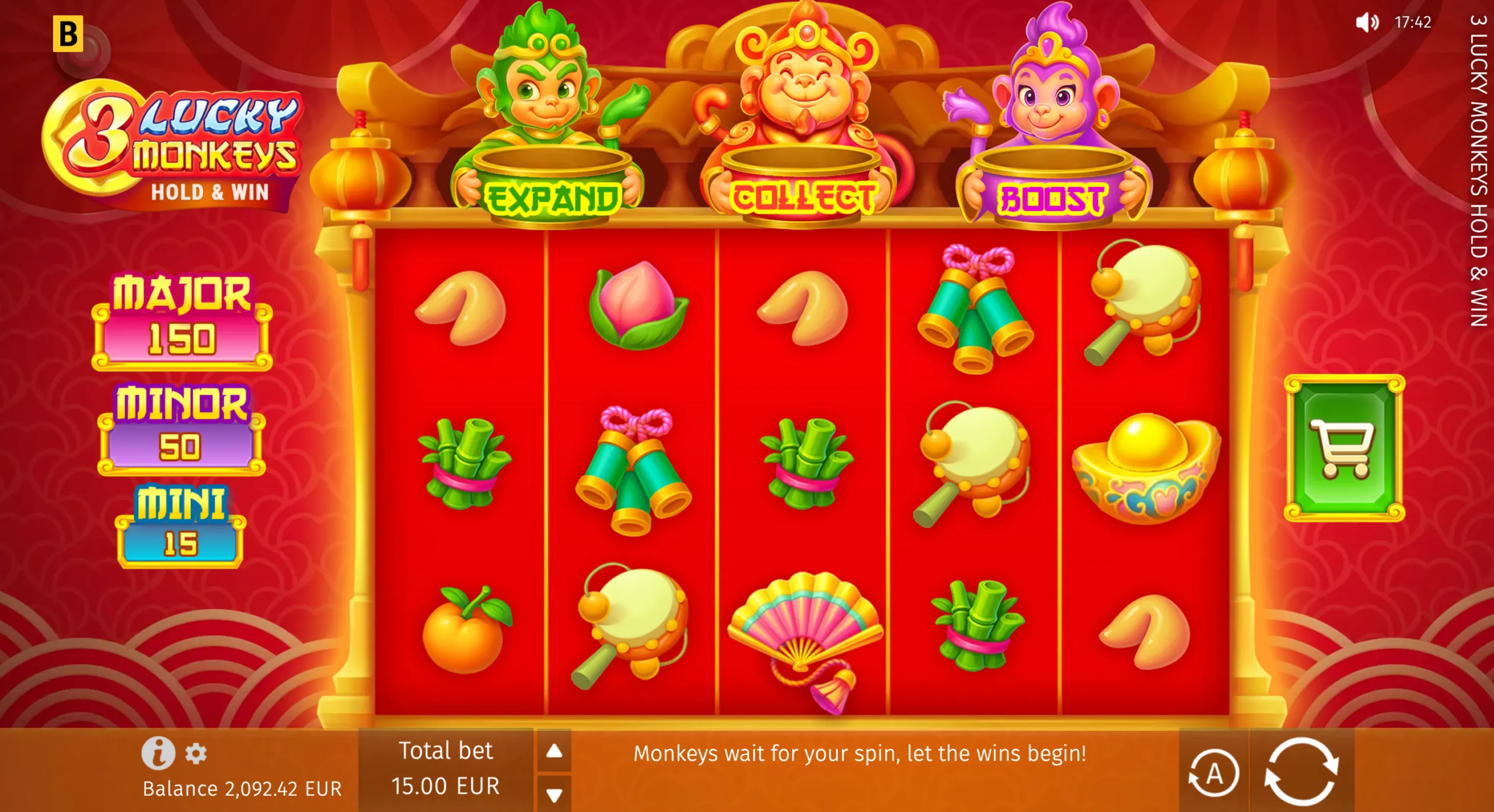 3 Lucky Monkeys Hold & Win