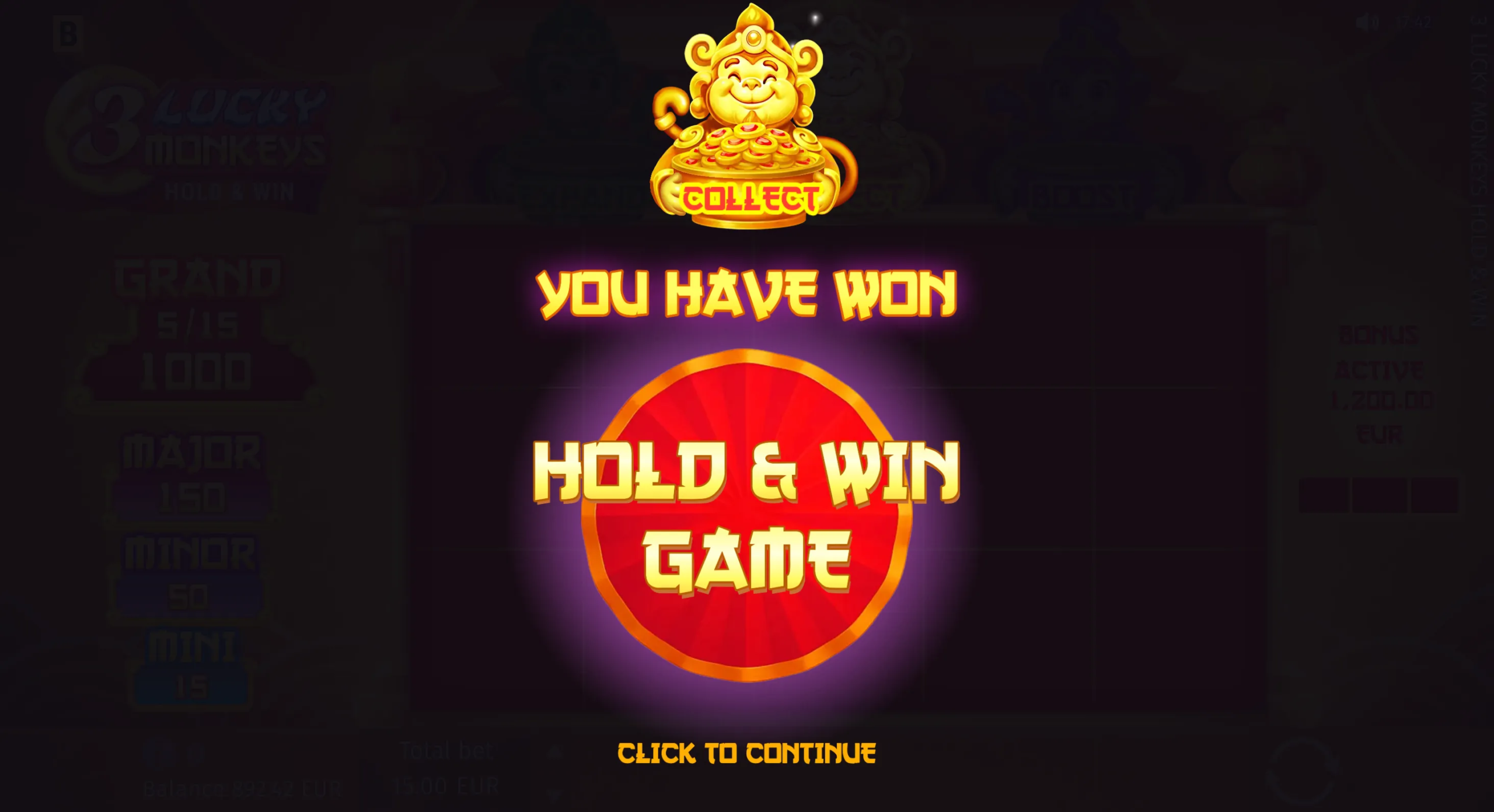 3 Lucky Monkeys Hold & Win