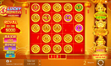 3 Lucky Monkeys Hold & Win