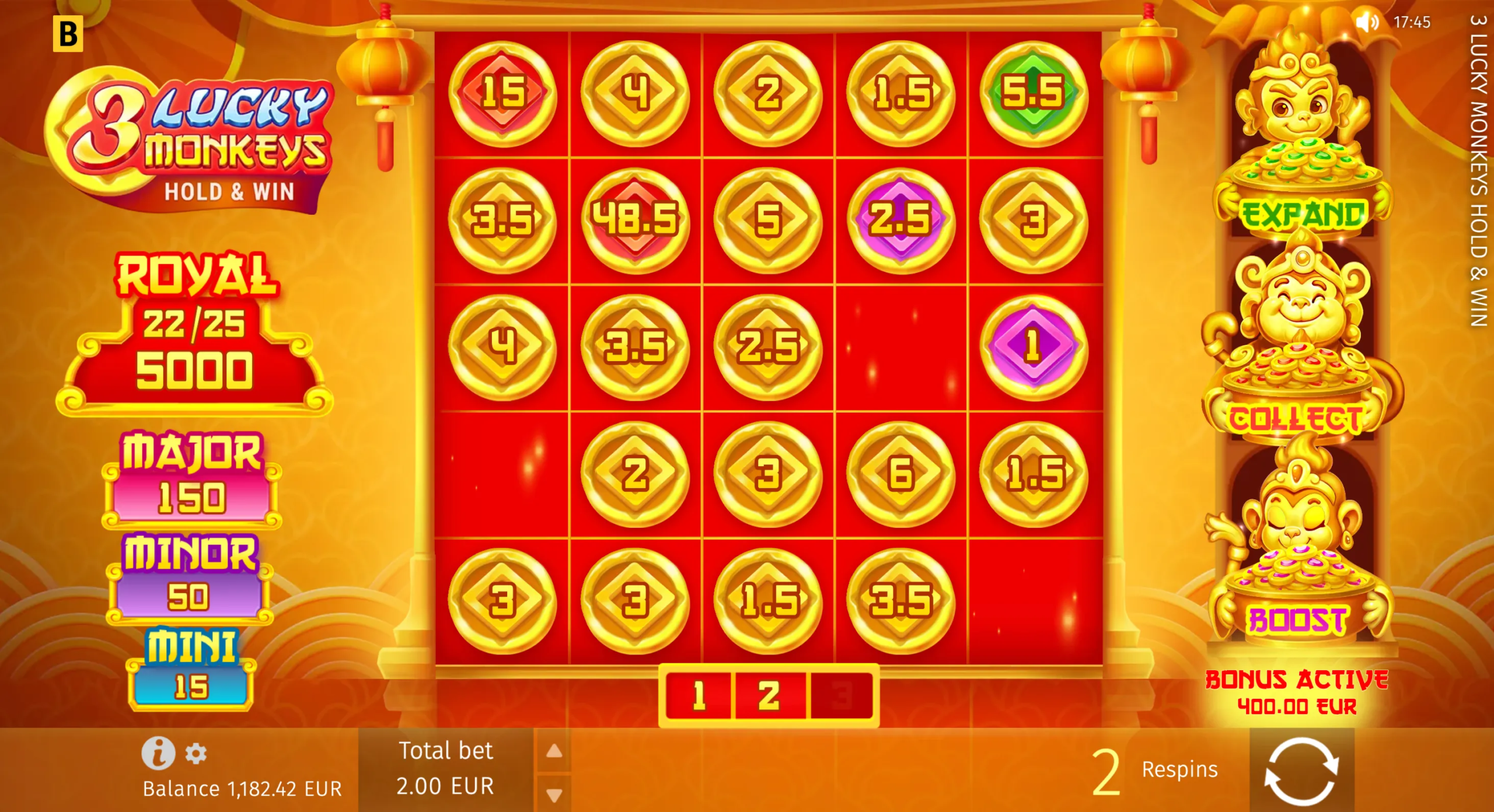 3 Lucky Monkeys Hold & Win
